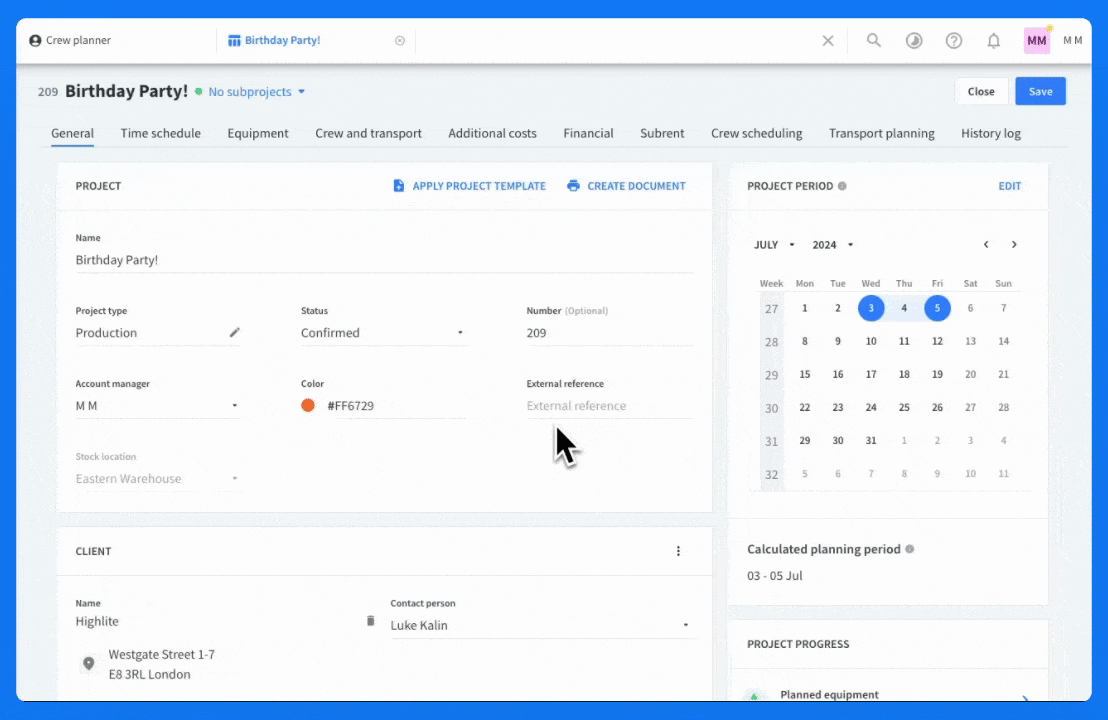 create an invoice from the project.gif
