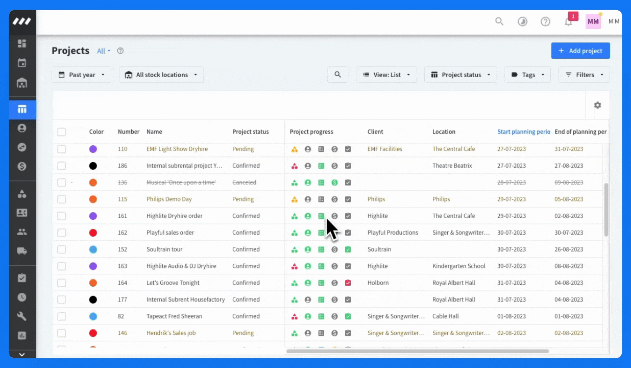 open project timeline list view.gif